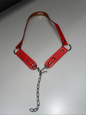 Express Red Leather Chain Hairband